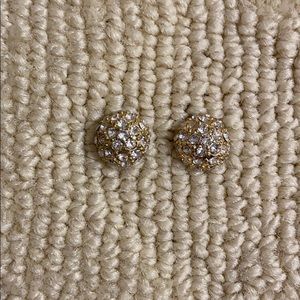 Crystal & gold ball earrings